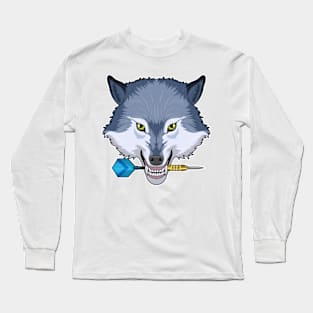 Wolf at Darts with Dart Long Sleeve T-Shirt